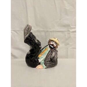 EKJ Clown Sitting Emmet Kelly Jr. Flambro 6" Porcelain Figure